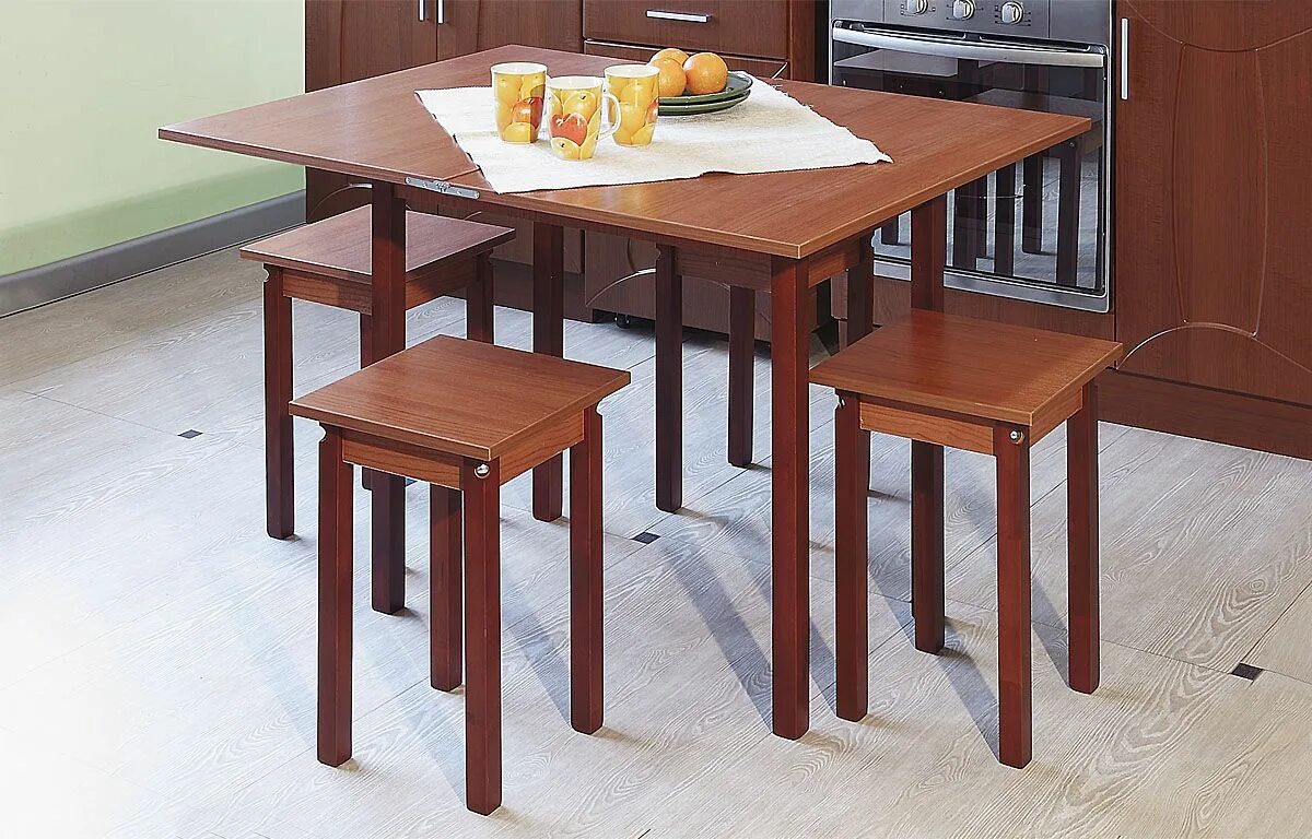 Кухонные столы фото недорого Табурет прямая нога ЛДСП - купить в Москве в интернет-магазине по цене 1050 ₽ Ме