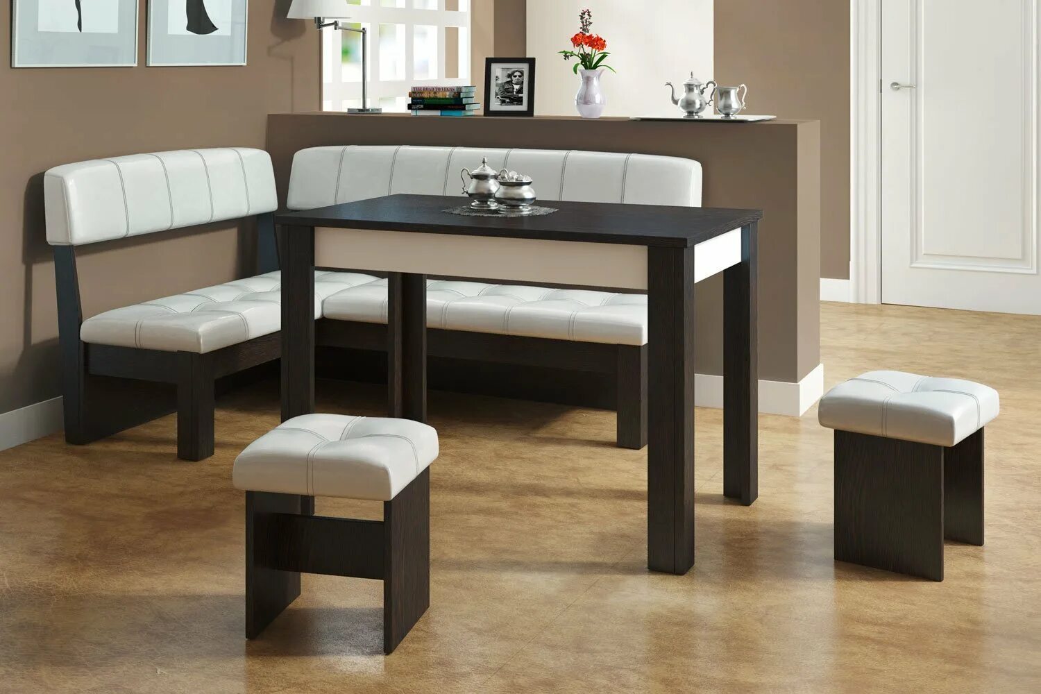 Кухонные столы и диваны фото Кухонный уголок со столом Альфа-1 153.4х84х113.4 см - купить по цене 24 499 рубл