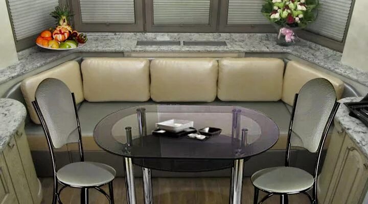 Кухонные столы и диваны фото Кожаный диван на кухню Виды и особенности кухонных уголков с кожаной обивкой