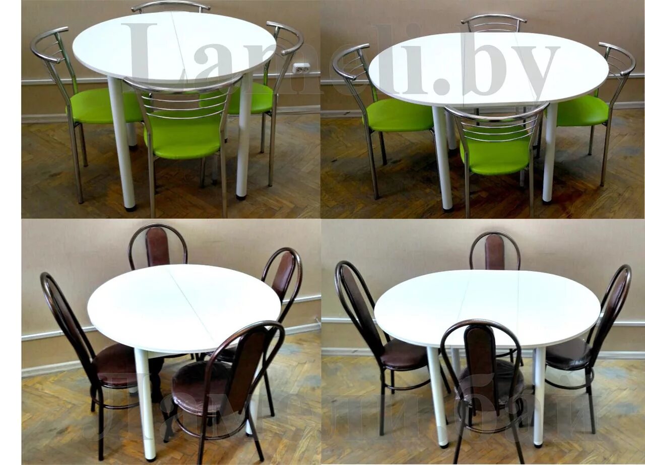 Кухонные столы круглые раздвижные цена фото СТОЛ кухонный обеденный РАЗДВИЖНОЙ. Круглый цвета Белый. ЛЮБОЙ размер. Доставка 