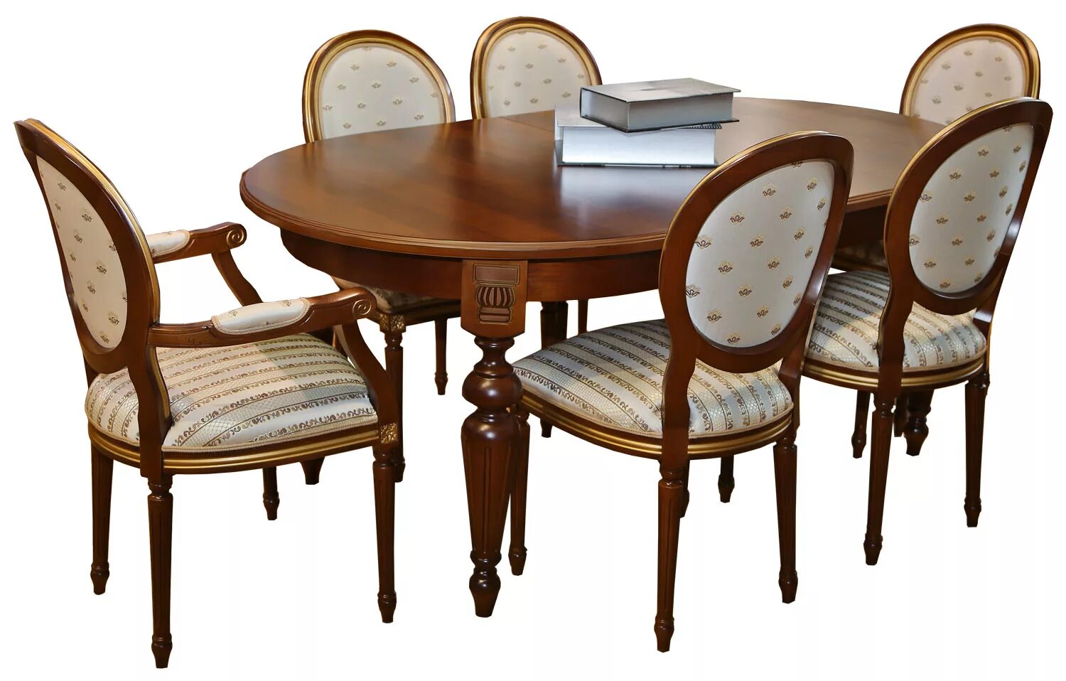 Кухонные столы пинскдрев фото Стол обеденный "Валенсия Классик" П3.0589.4.18, МДФ+шпон, Античная темпера с зол