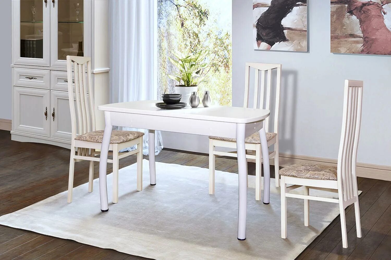 Кухонные столы пинскдрев фото Обеденный набор "Оскар П040.512" + "Трио М П5.0272.5.01" купить в интернет-магаз