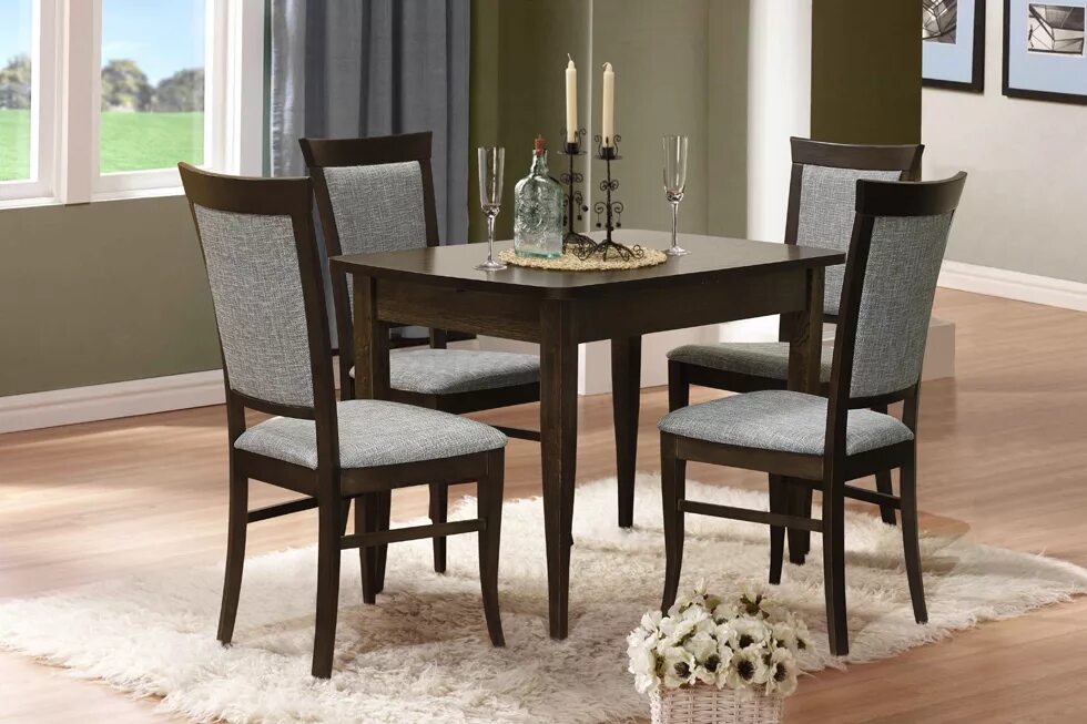 Кухонные столы пинскдрев фото Стол обеденный Альт 4 (венге) от магазина ЭколМебель