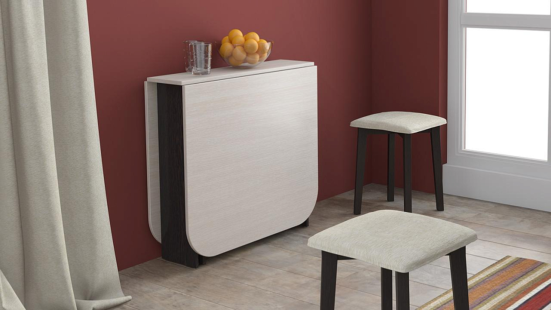 Кухонные столы раскладные для кухни фото Стол-книжка Т1, цвет: венге цаво, венге цаво за 6300 руб. - купить в Нижнем Новг