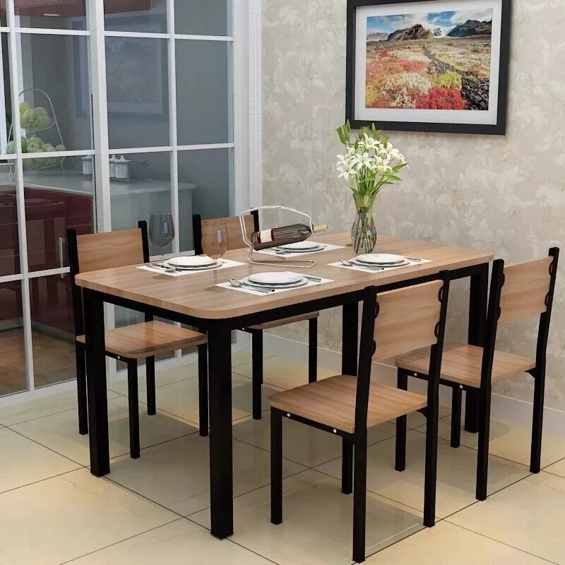 Кухонные столы со стульями фото цены Купить Стол обеденный Минималистский обеденный стол стул сочетание небольшой ква