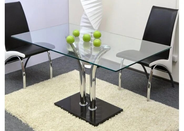 Кухонные столы стекло фото Обеденный стол со стеклянной столешницей - CormanStroy.ru