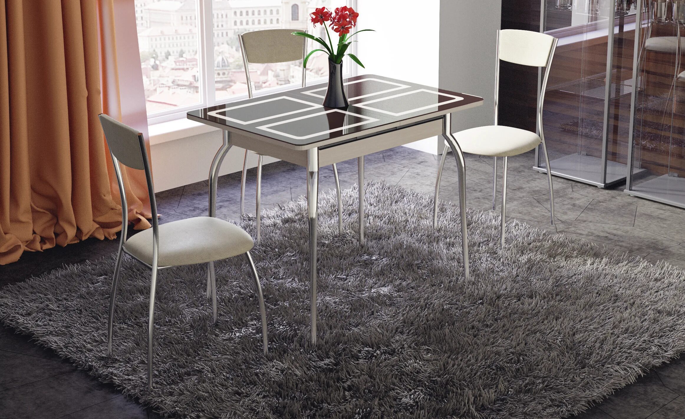 Кухонные столы стекло фото Коллекция столов "Рим" (Столы и стулья) - купить в интернет-магазине мебели "Ерм