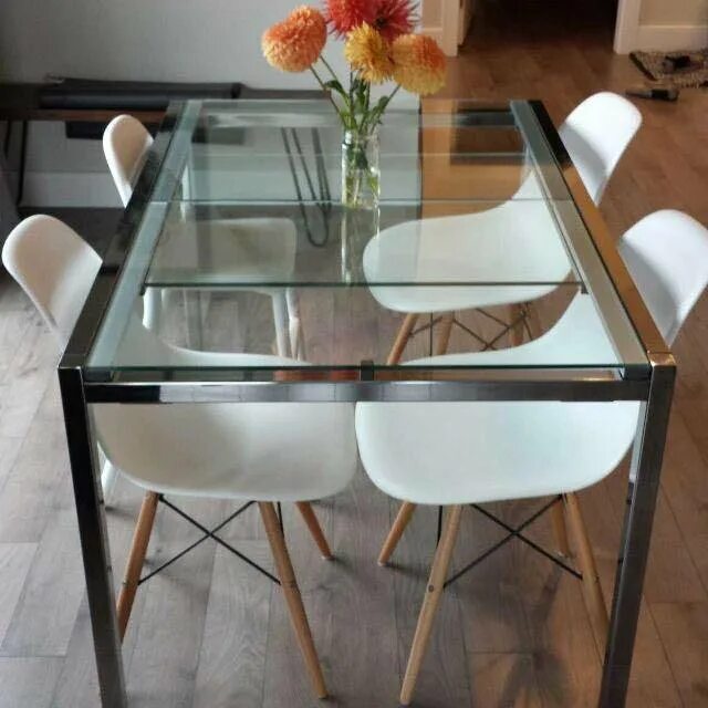 Кухонные столы стекло фото Стол обеденный, ИКЕА - купить, цена 8 000 руб., продано 18 сентября 2018 - Столы