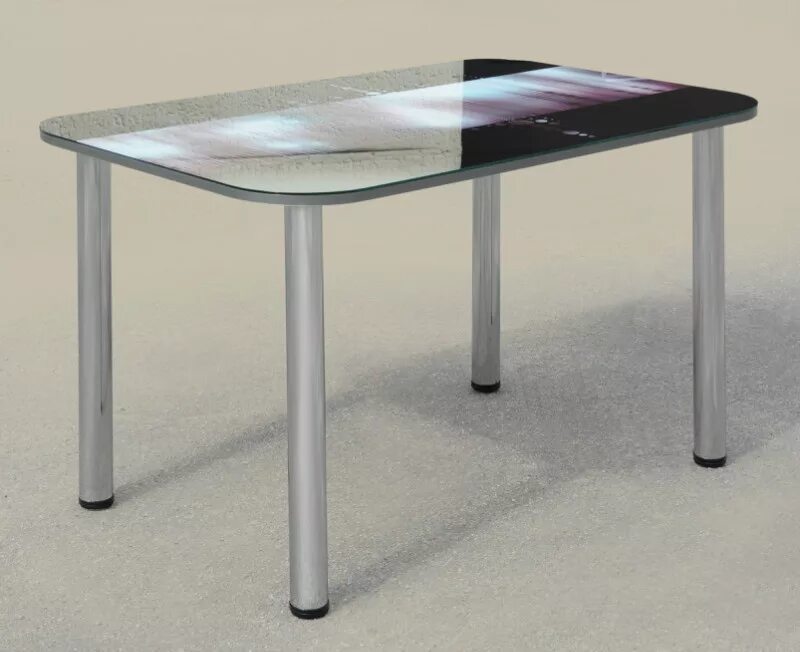 Кухонные столы стекло фото Кухонный стеклянный обеденный стол с фотопечатью