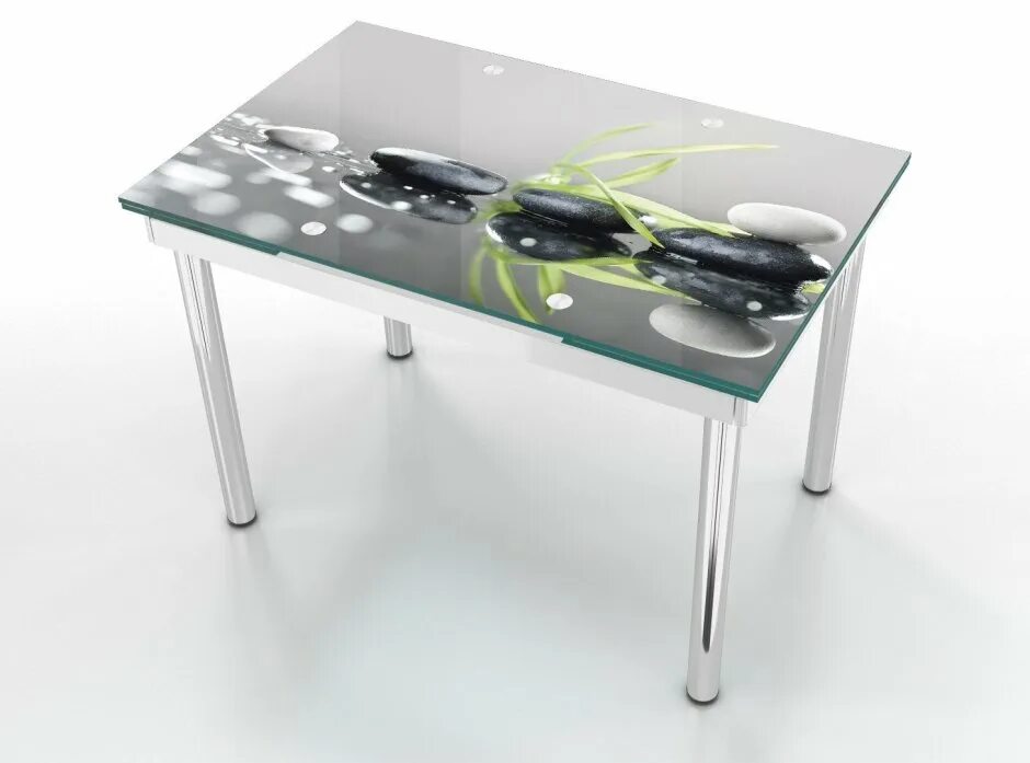 Кухонные столы стекло фото Раздвижной стеклянный стол для кухни Bixol.Ru