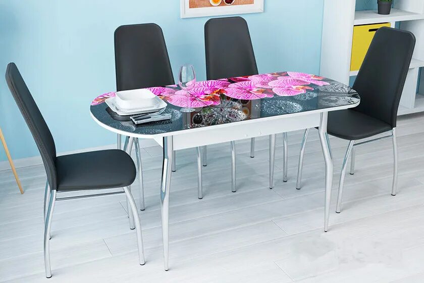 Кухонные столы стеклянные раздвижные фото Купить кухни в Крыму : Симферополе, Севастополе, Ялте, Керчи, Евпатории - страни