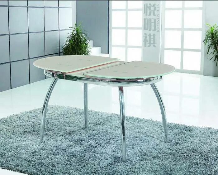 Кухонные столы стеклянные раздвижные фото Столы обеденные стекло раздвижные