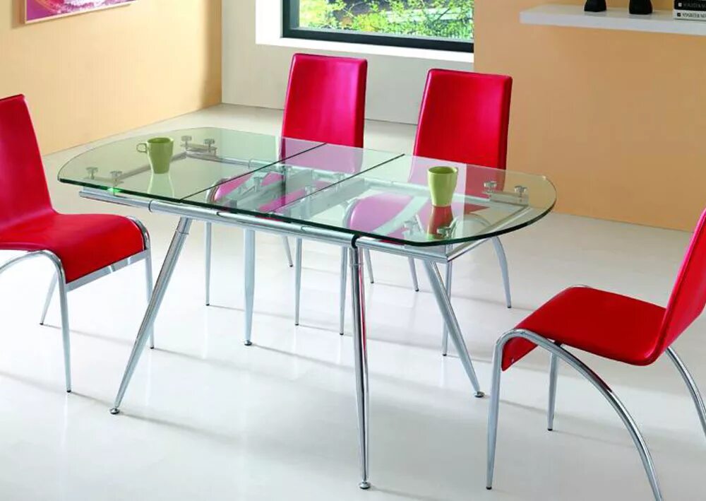 Кухонные столы стеклянные раздвижные фото Раскладной стол на кухню: как выбрать раздвижной механизм