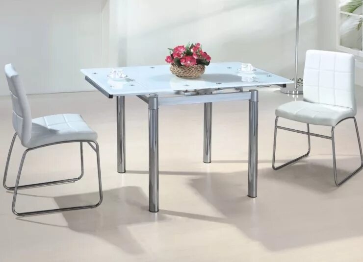 Кухонные столы стеклянные раздвижные фото Стеклянные раскладные кухонные столы