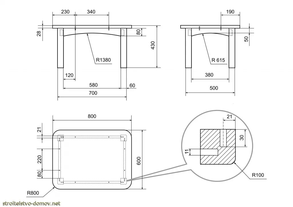 Кухонные столы своими руками чертежи Стеклянный стол своими руками: как сделать, чертежи