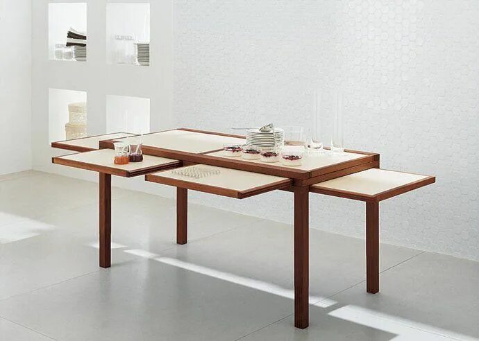 Кухонные столы трансформеры для кухни фото Stylish versatile wooden dining table Wooden dining table modern, Dining table d