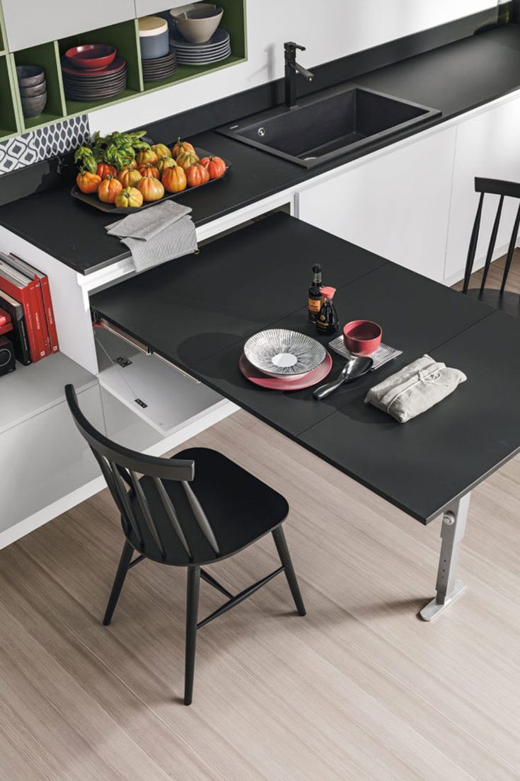 Кухонные столы трансформеры для кухни фото 24 Cucine con Tavolo Estraibile a Scomparsa MondoDesign.it Arredo interni cucina