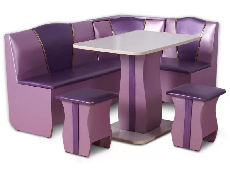 Кухонные столы угловые фото цены Обеденная группа-1 лиловый производства фабрики Оазис