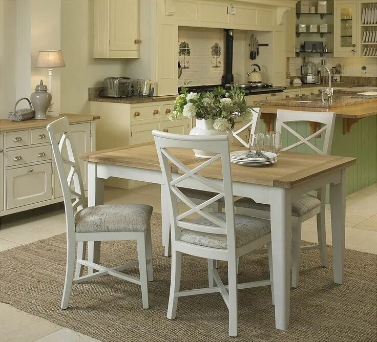 Кухонные столы в интерьере кухни фото Small Kitchen Table and 4 Chairs - Rustic Home Office Furniture Check more at ht