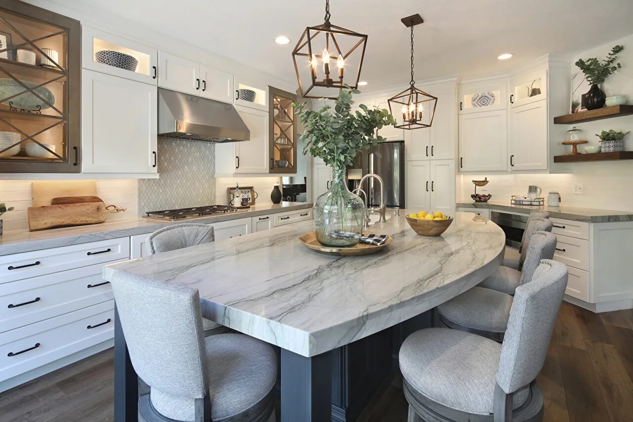 Кухонные столы в интерьере кухни фото Картинки кухни Интерьер столы Стулья дизайна