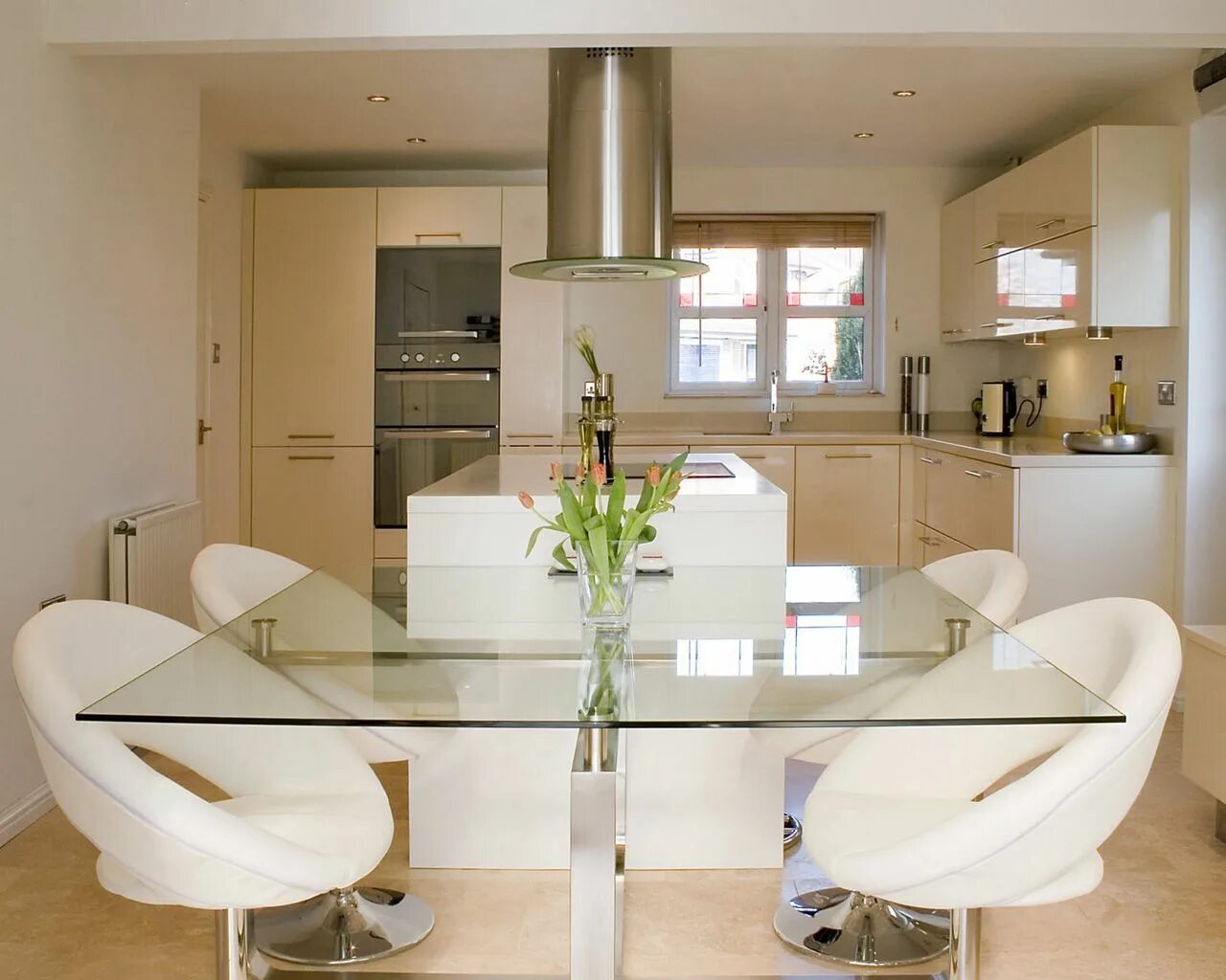 Кухонные столы в интерьере кухни фото Скачать 1280x1024 гостиная, стол, мебель, дизайн, интерьер, модернизм обои, карт