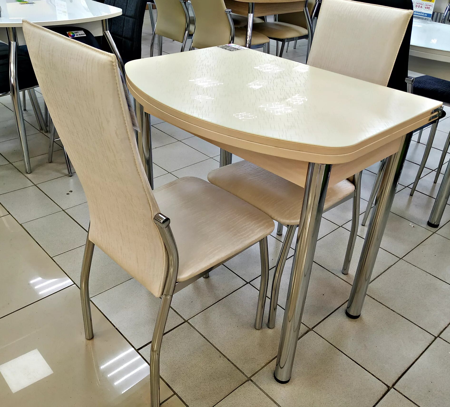 Кухонные столы в новосибирске фото Дома стол Обеденная группа для маленькой кухни - стол "СПГ-02" и стулья "Пекин"