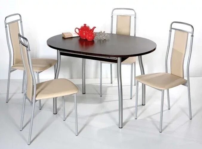 Кухонные столы в пензе фото и цены Обеденная группа (стол+4 стула) набор-9 купить в Екатеринбурге по цене 18530 ₽ -