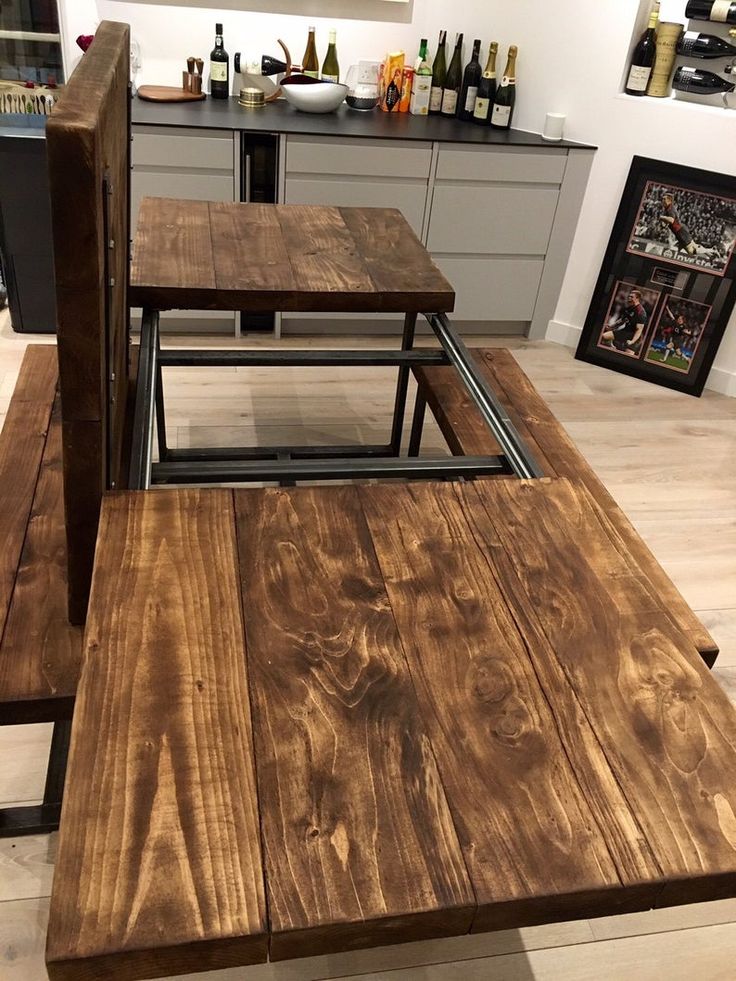 Кухонные столы в стиле лофт раздвижные Recuperato Industrial Chic 6-10 Seater Extending Dining Table Etsy Extendable di