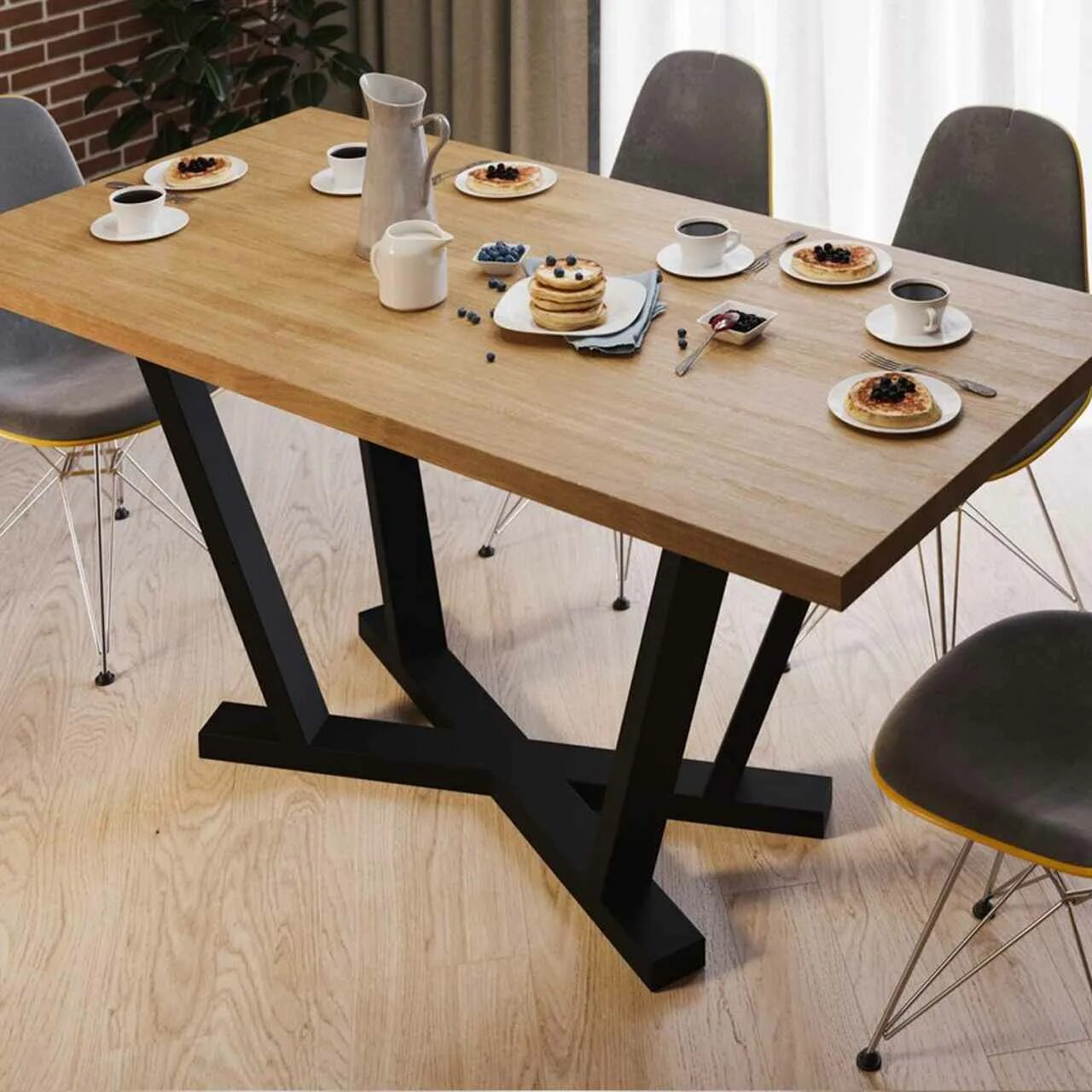 Кухонные столы в стиле лофт раздвижные Стол FINCH