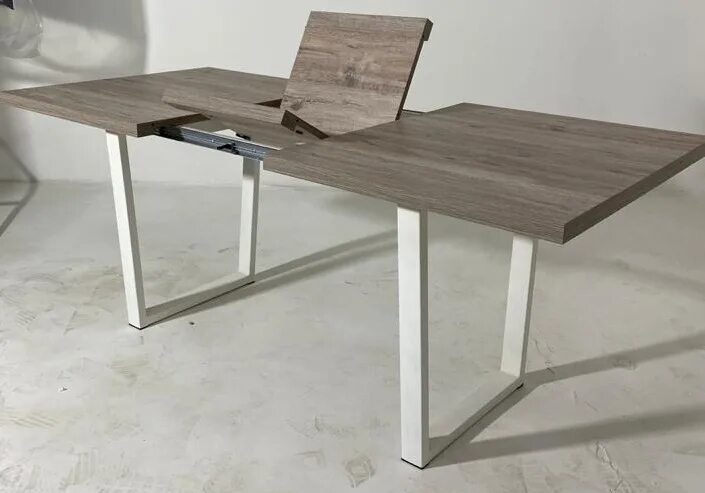 Кухонные столы в стиле лофт раздвижные Стол ЛОФТ Дуб Анкона/ Белый 138 - Stolplus