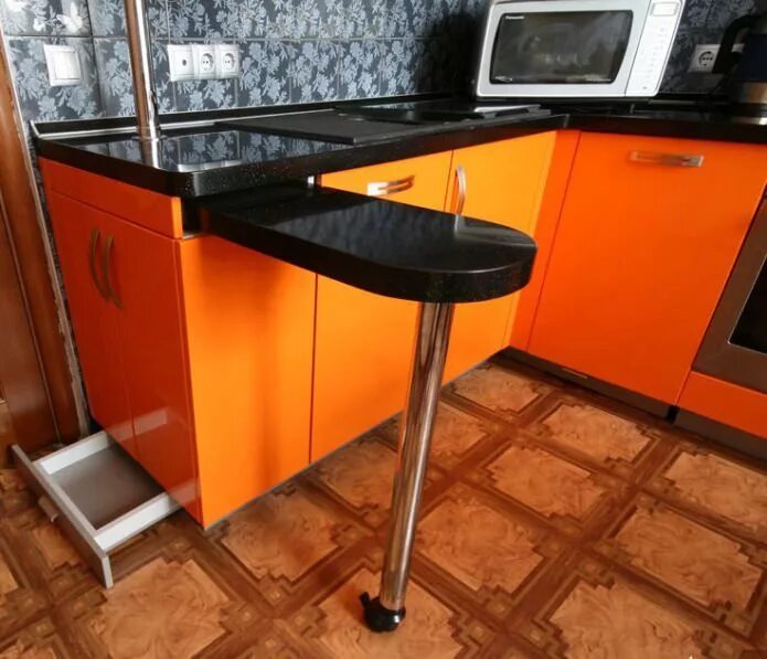 Кухонные стойки для маленькой кухни фото Угловая кухня с барной стойкой 50 фото - идеи дизайна и расположение Кухня, Инте