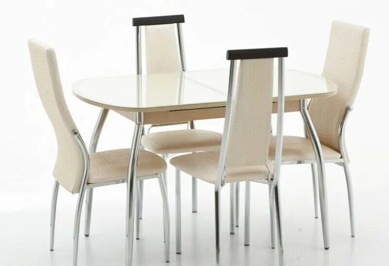 Кухонные стулья цены и фото москва ⭐ ⭐ ⭐ ⭐ ⭐ Купить Стол Касабланка-мини 60х90(+32) (Белёный дуб/Стекло песочное/К-