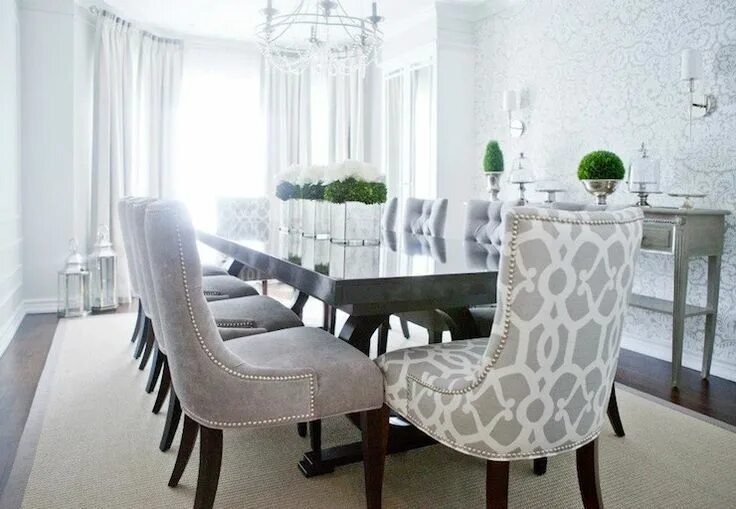 Кухонные стулья в интерьере Dining room Grey dining room, Dining room chairs upholstered, Dining room inspir