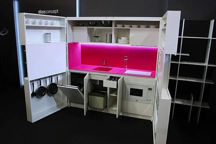 Кухонные трансформеры для маленькой кухни фото Interior Design Space saving furniture, Tiny house design, Compact kitchen