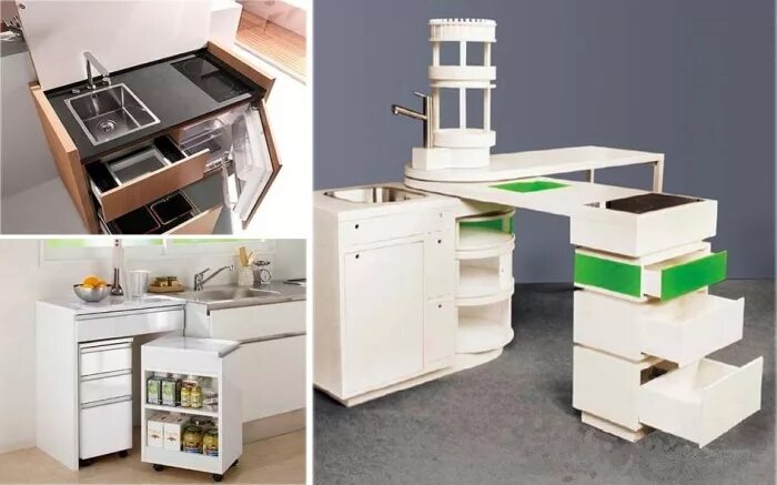 Кухонные трансформеры для маленькой кухни фото Умная" мебель для обустройства интерьера на маленьких площадях