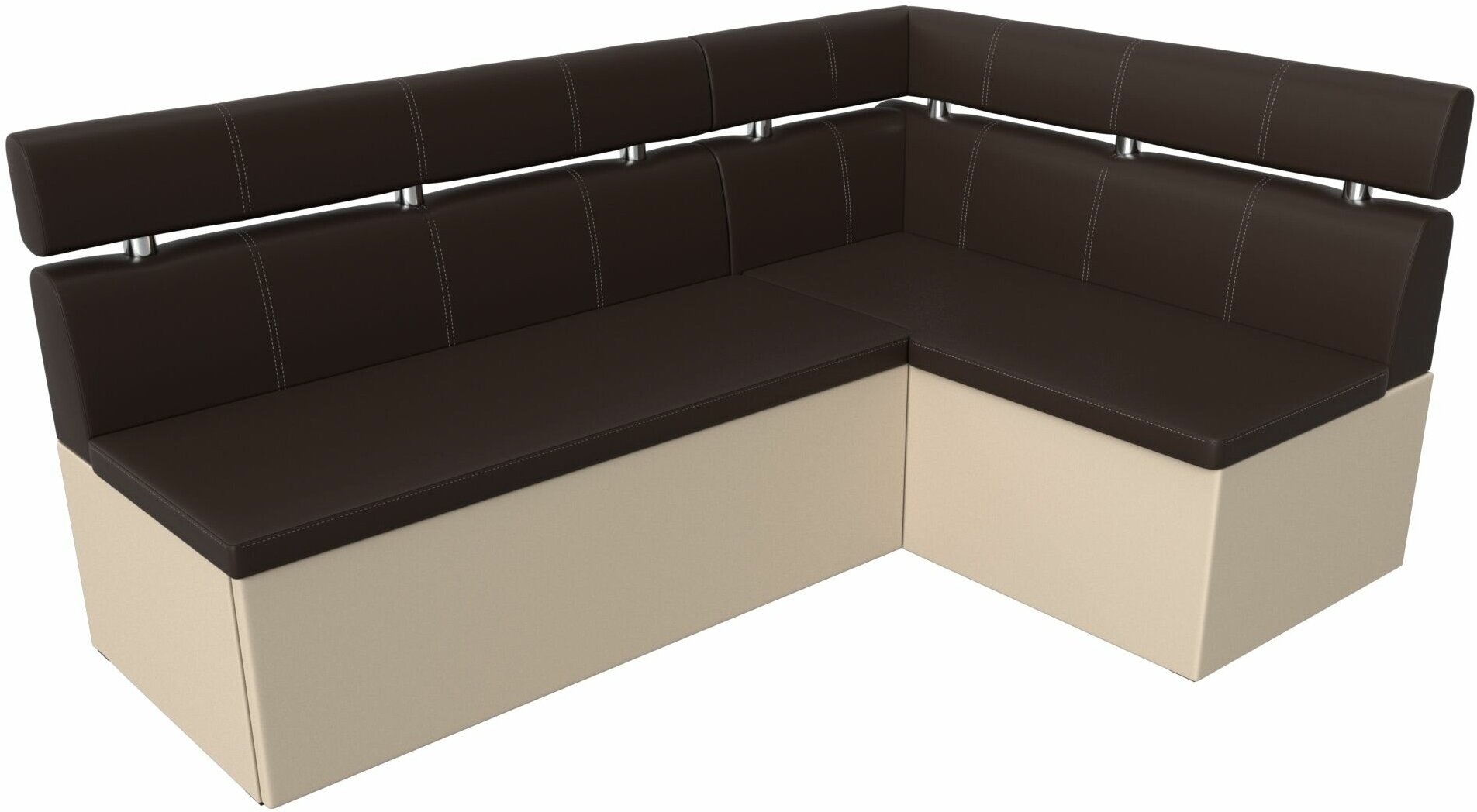 Кухонные угловые диваны фото цена Кухонный угловой диван Москва 492 правый угол Экокожа Коричневый\Бежевый ширина 