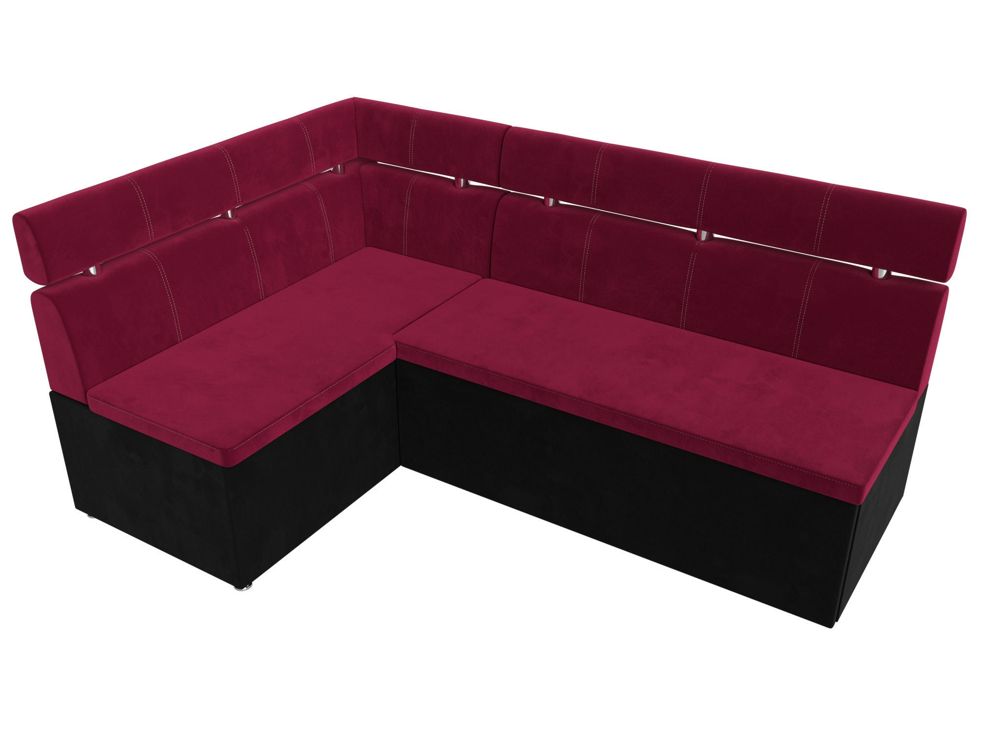 Кухонные угловые диваны фото цена Диван кухонный Лига Диванов Классик левый угол 195х121х93, микровельвет, бордовы