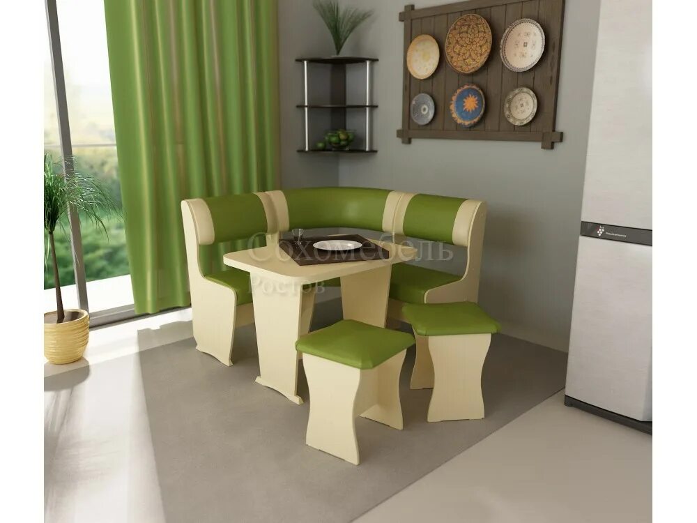 Кухонные уголки для маленькой кухни угловые фото Кухонный уголок Консул МИНИ с прямой полуоткрытой спинкой с цветными вставками у