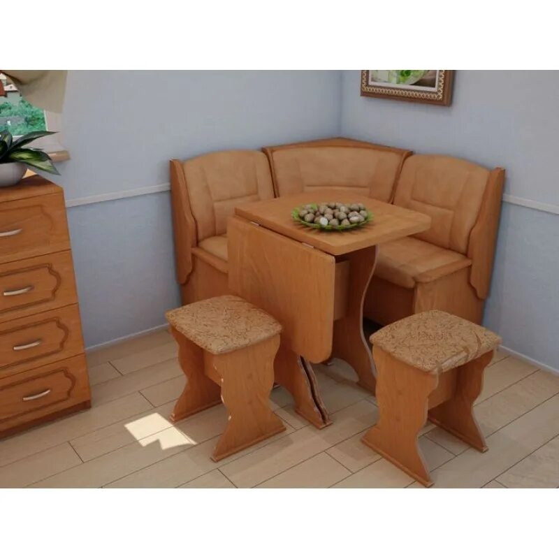 Кухонные уголки для маленькой кухни угловые фото "Нарцисс" кухонный уголок