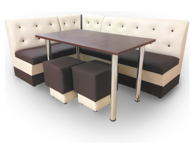 Кухонные уголки со столом фото цена Купить мягкий кухонный уголок София со столом и пуфиками в Анапе