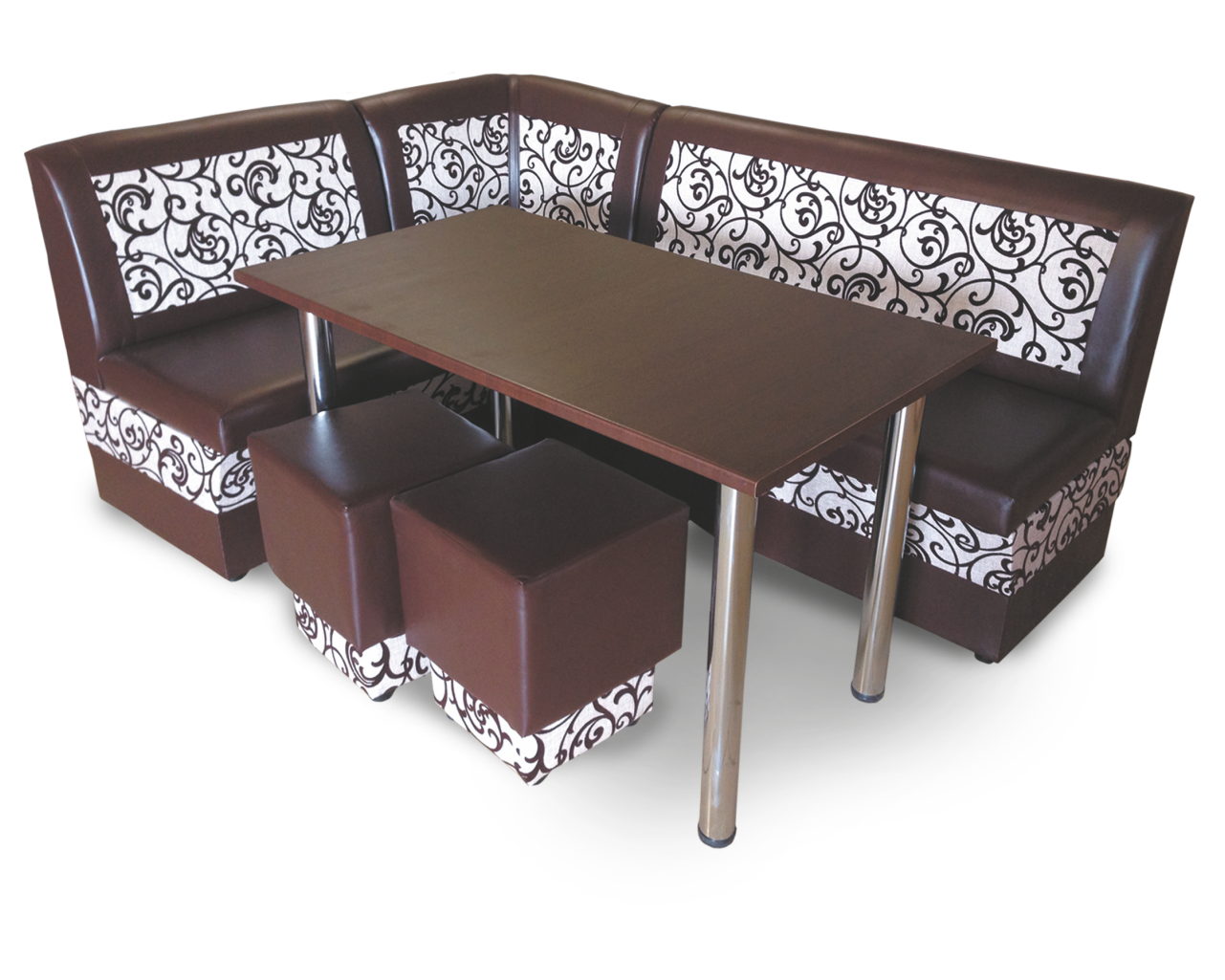 Кухонные уголки со столом фото цена Купить мягкий кухонный уголок Лотос со столом и пуфиками в Анапе