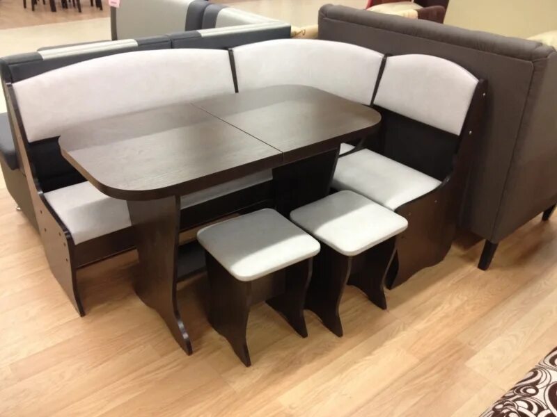 Кухонные уголки со столом фото цена Кухонный уголок Весна (кожзам) с раскладным столом