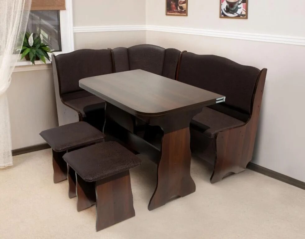 Кухонные уголки столы и стулья фото ≡ ᐈ Комплект Гармония угол+стол+2 табуретки МІКС МЕБЛІ * Купить * Цена * Фото ⭐ 