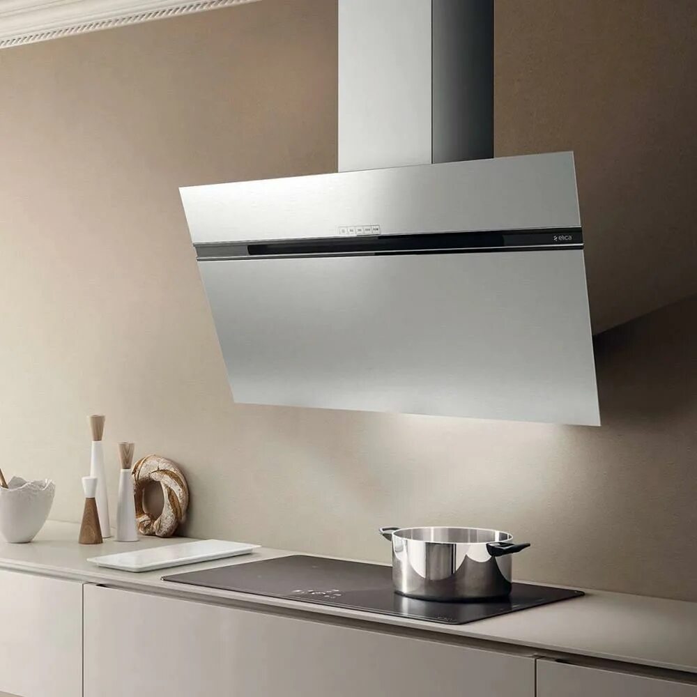 Кухонные вытяжки фото Настенная вытяжка 90 см Jetair Viki EH 90 A белое стекло в Москве, купить за 530