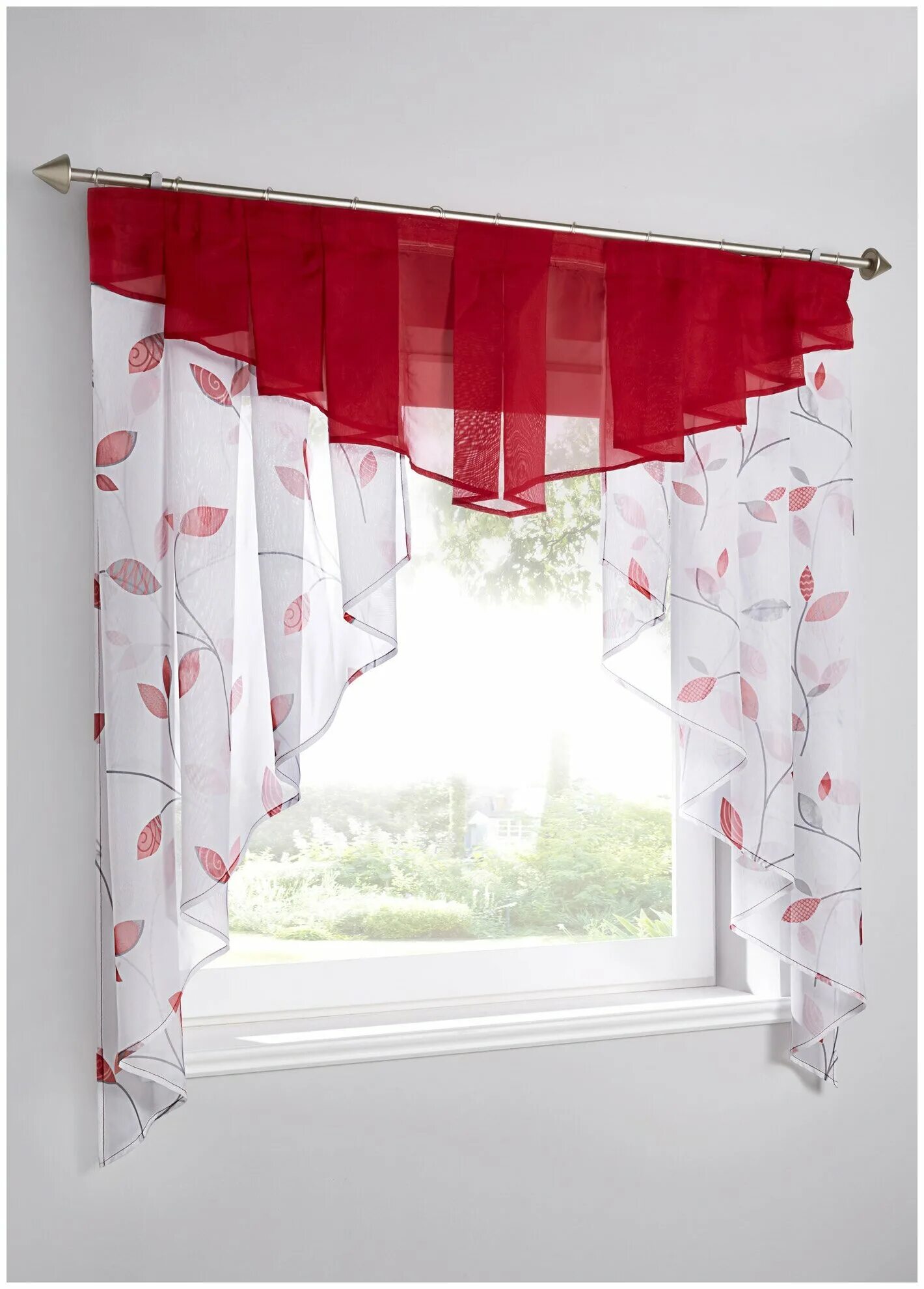 Кухонные занавески короткие фото Комплект bonprix Ульрика на ленте, 100х100 см - купить в интернет-магазине по ни