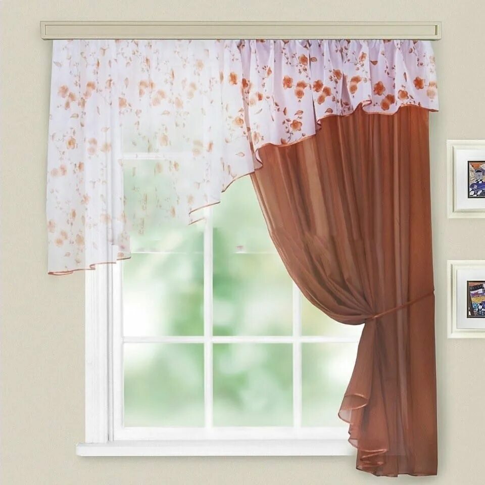 Кухонные занавески короткие фото Комплект штор для кухни арт. 1051248