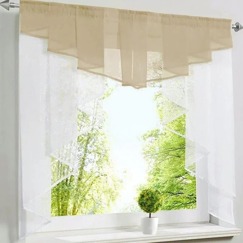 Кухонные занавески короткие фото Тюлевая занавеска для кухни, для окна, балкона, в римском стиле, плиссированный 
