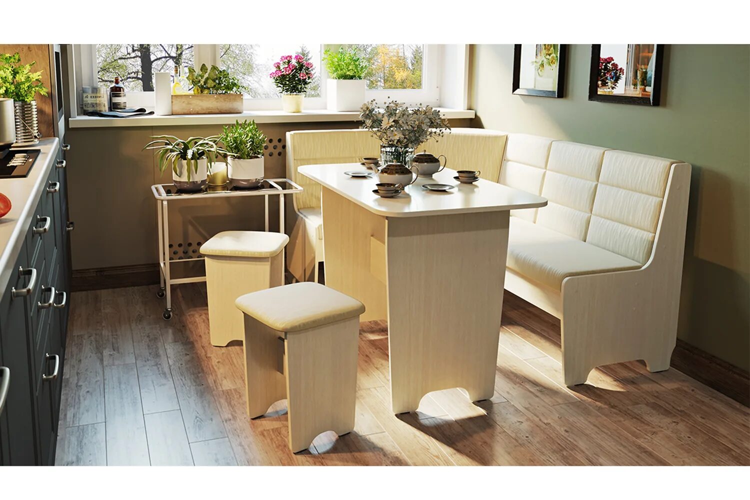 Кухонные зоны фото Кухонный уголок Техас исполнение 2 153.2х80х113.2 см - купить по цене 0 рублей в