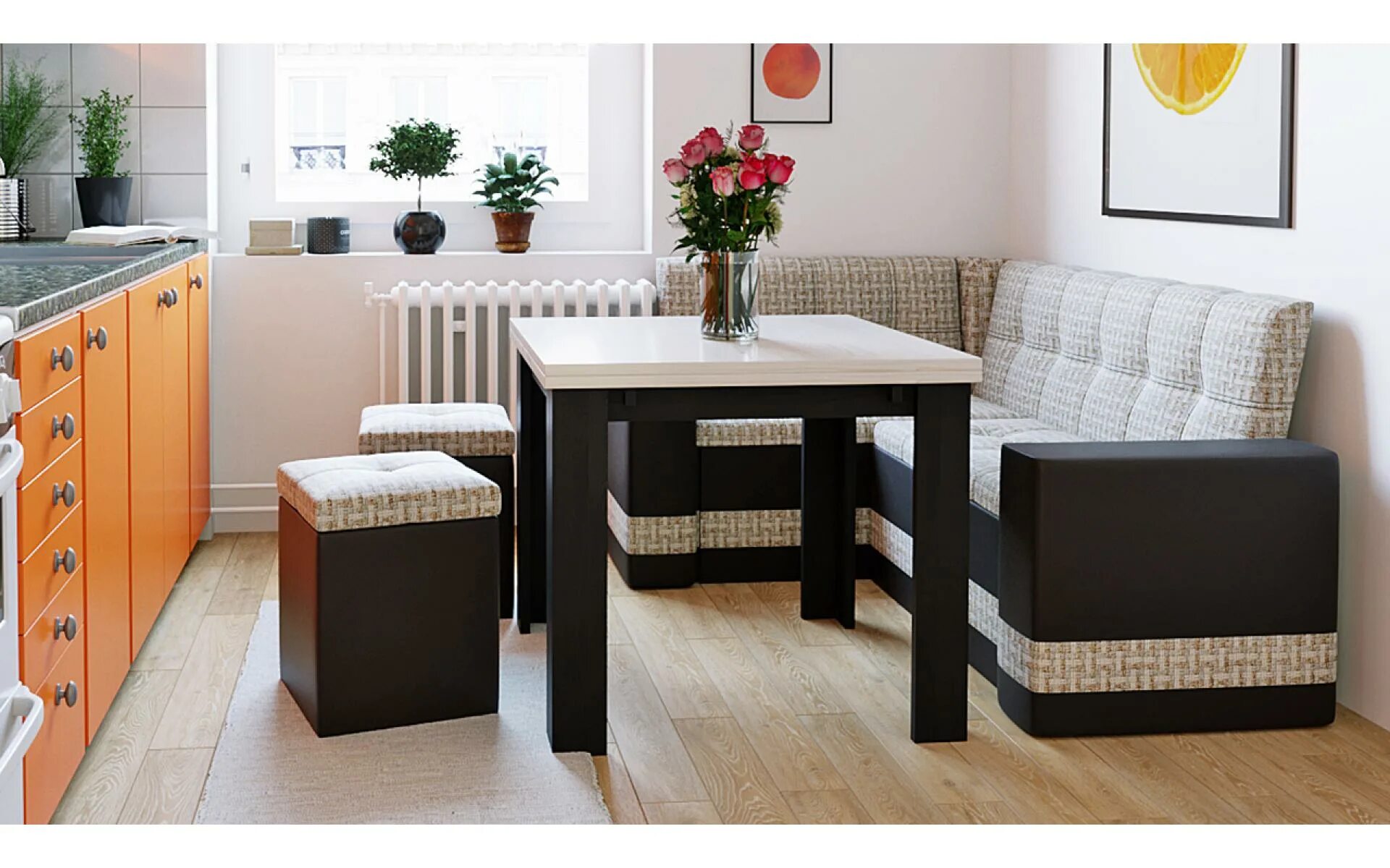 Кухонные зоны фото Угловой стол для углового кухонного уголка: найдено 88 картинок