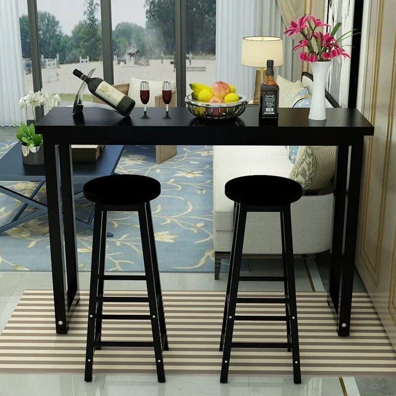 Кухонный барный стол фото Купить Стандарт простой бар стол обеденный стол Сталь легко домой бар стол кофе 